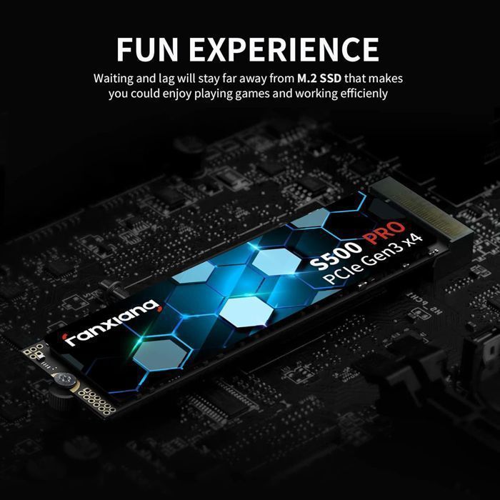 SSD Interne Fanxiang S500Pro SSD 1 To M.2 2280 NVMe PCIe Gen 3x4 3D NAND TLC 3500 Mo/s pour ordinateur portable, de bureau et PC