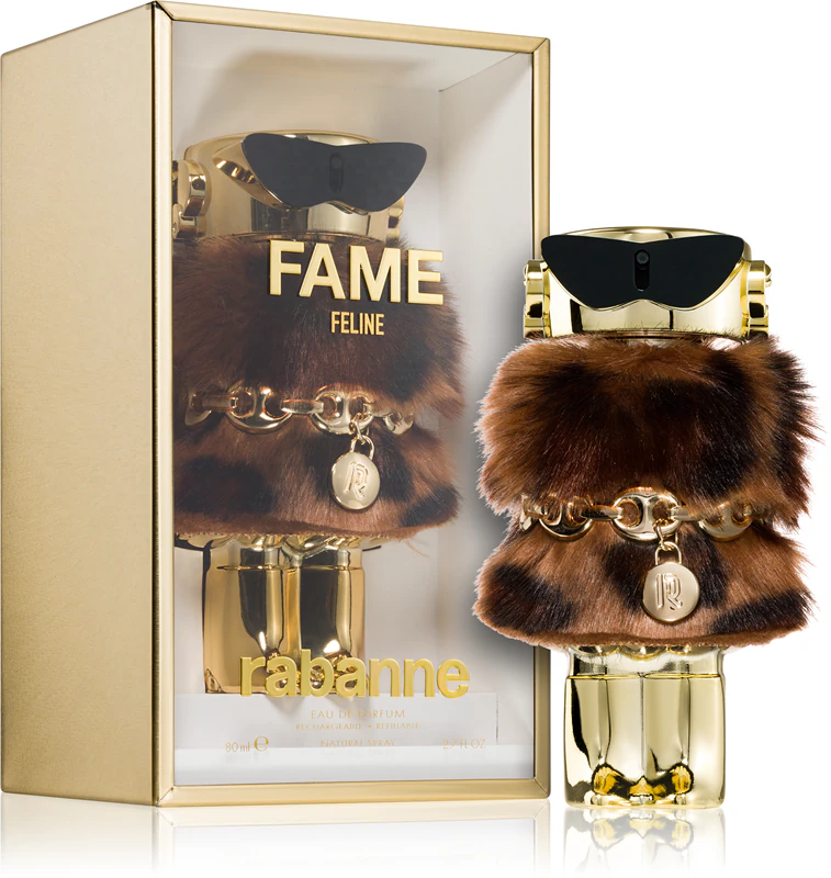 Rabanne Fame Feline Edição Limitada Eau de Parfum, frasco recarregável para mulheres