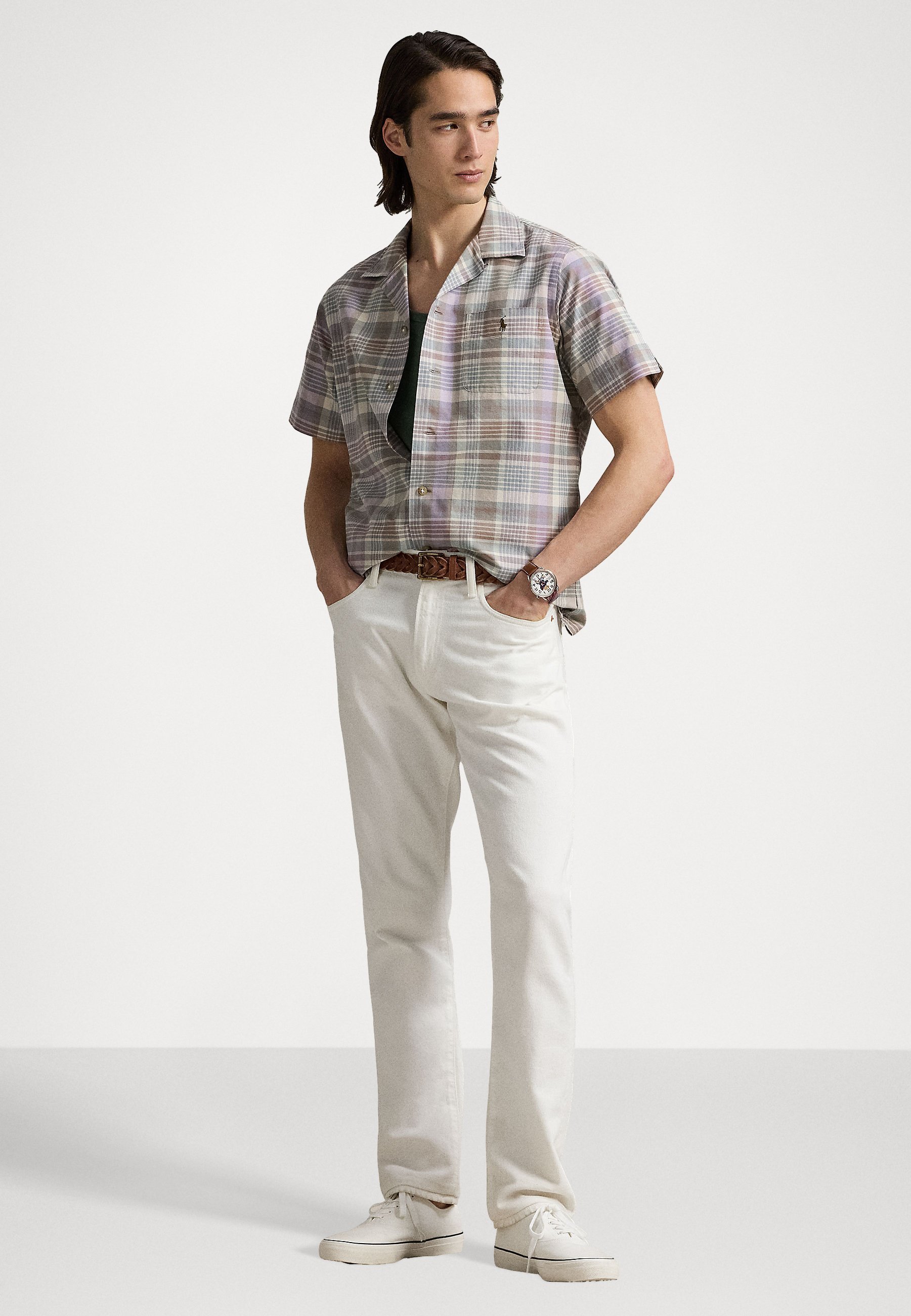 Chemise à manches courtes Polo Ralph Lauren - Vert kaki multicolore