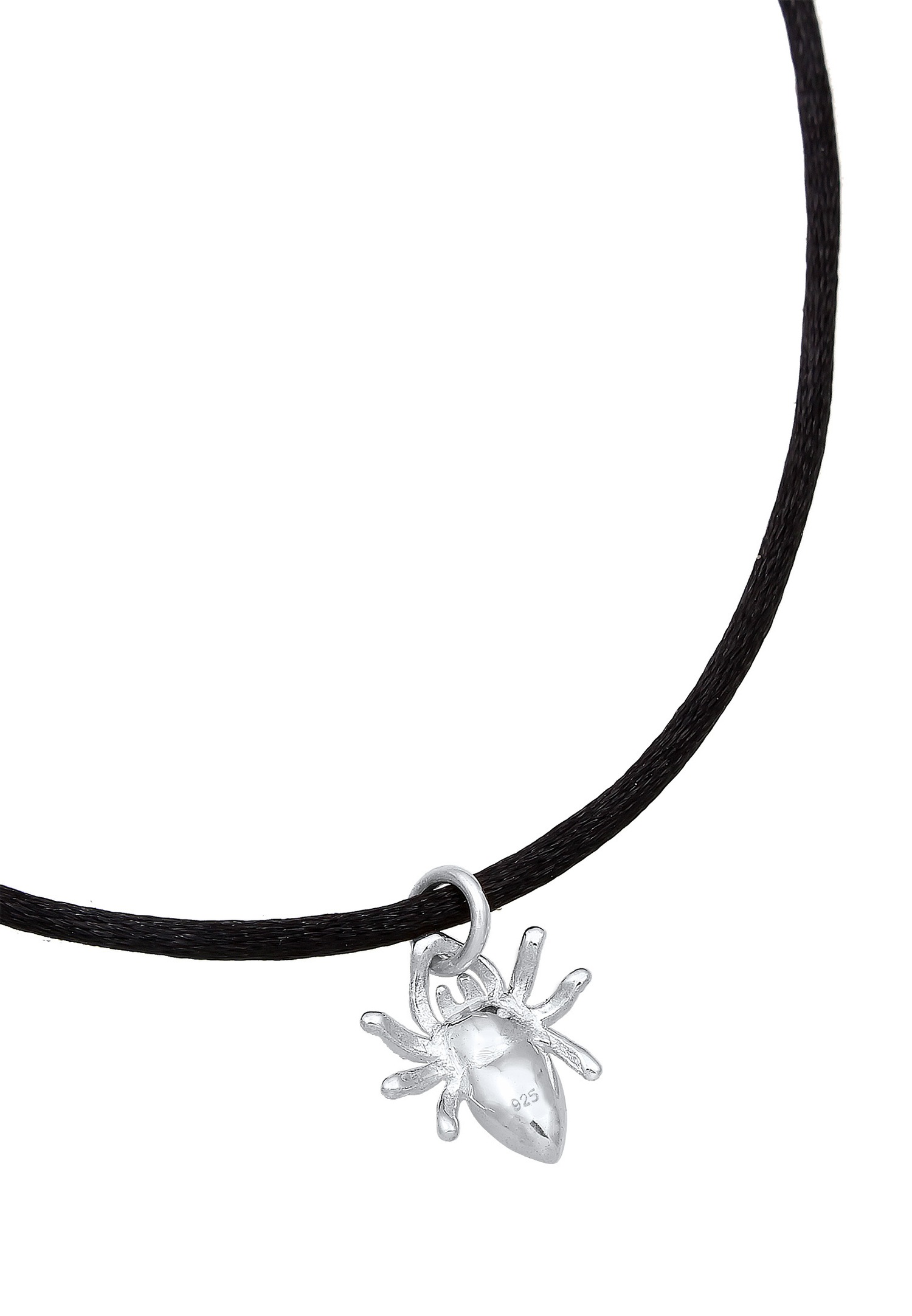 Elli Femmes Halloween araignée choker zirconium en argent sterling 925