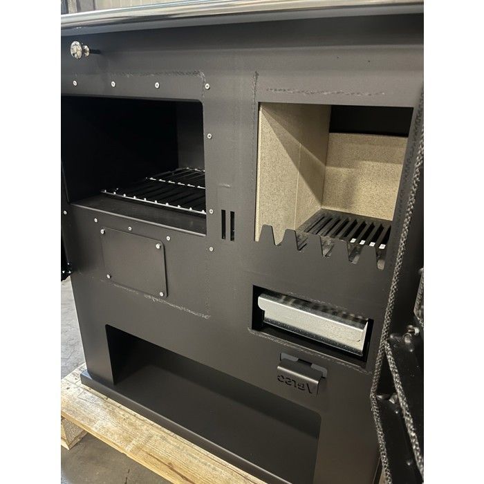 Poêle à Bois Verso CS - 7,7 kW | Plaque Supérieure en Métal, Chauffage Efficace et Sortie de Fumée à Gauche