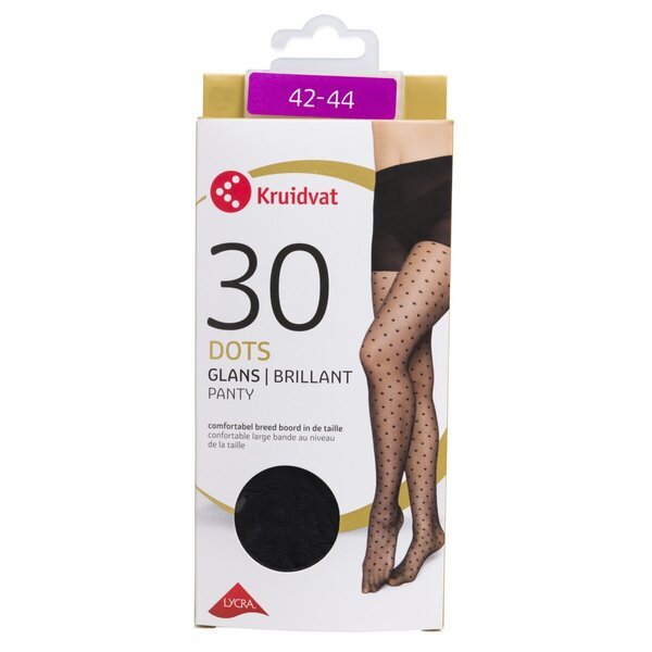 Kruidvat Dots Gloss 30 Den pikčaste hlačne nogavice<br>črne, velikosti 42-44