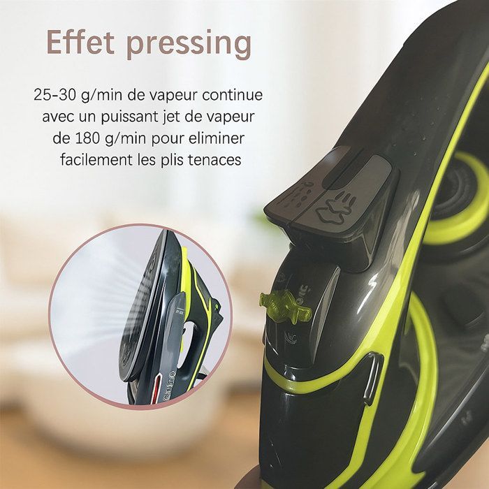 Fer a Repasser- Réservoir 400 ml-2800W Fer a Vapeur-A vapeur avec système Calc Clean - 30gr/min vapeur continue