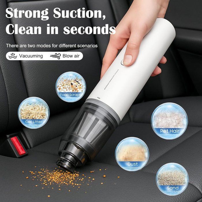 Aspiradora - Aspiradora de mano - Aspiradora de mano recargable - Aspiradora inalámbrica para coche - Con filtro de acero inoxidable - 2