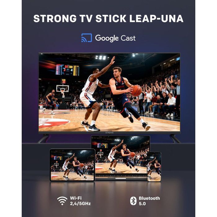 STRONG - LEAP-UNA - Streaming Box Google TV FHD - Chromecast - Wifi 5 - Bluetooth - Assistant Vocal Google - Dolby - HDR - Netflix