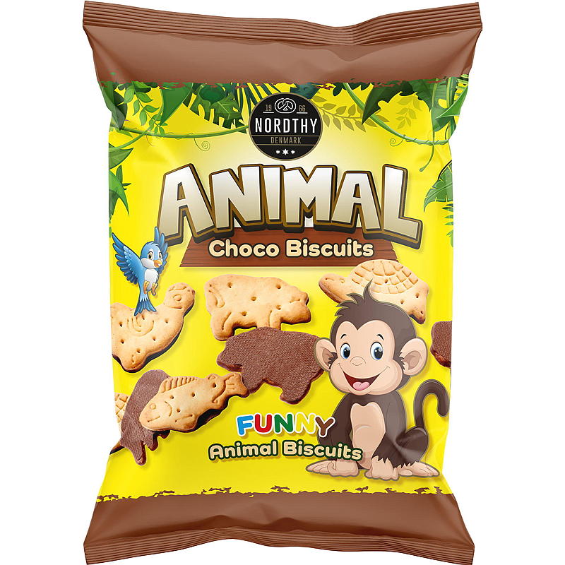 Koekjes met dieren en chocolade, 150 g