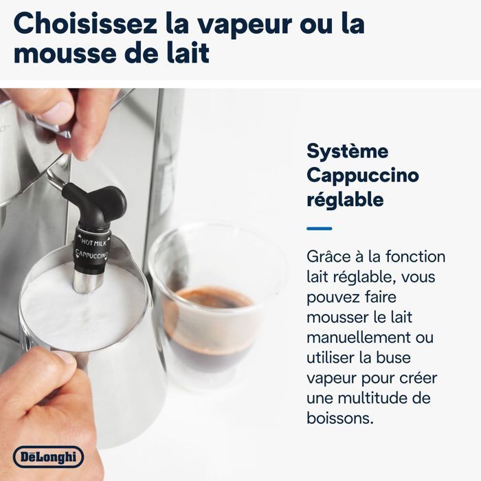Manual espresso machine - De'Longhi - Dedica style - EC685.M - Stainless steel