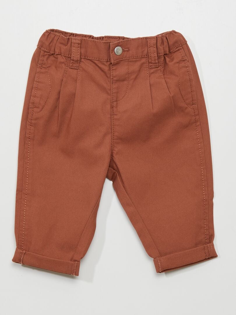 Pantalones de algodón - MARRÓN