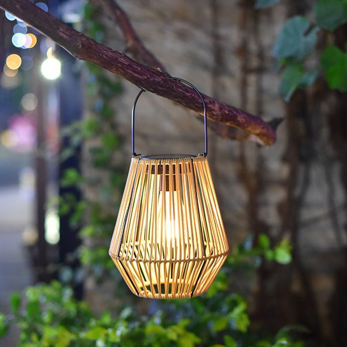 Farol solar decorativo - Ulisem - Ratán plástico - IP44 - Luz cálida