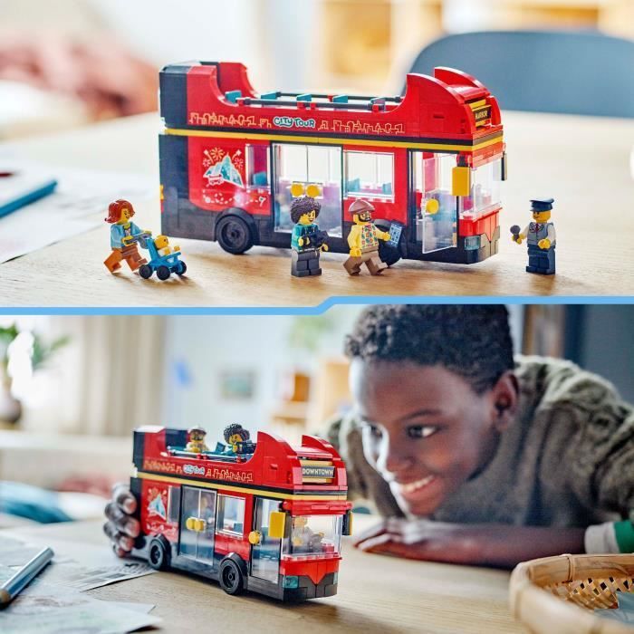 LEGO® City 60407 Le bus rouge à deux étages, bus jouet, véhicule pour enfants dès 7 ans