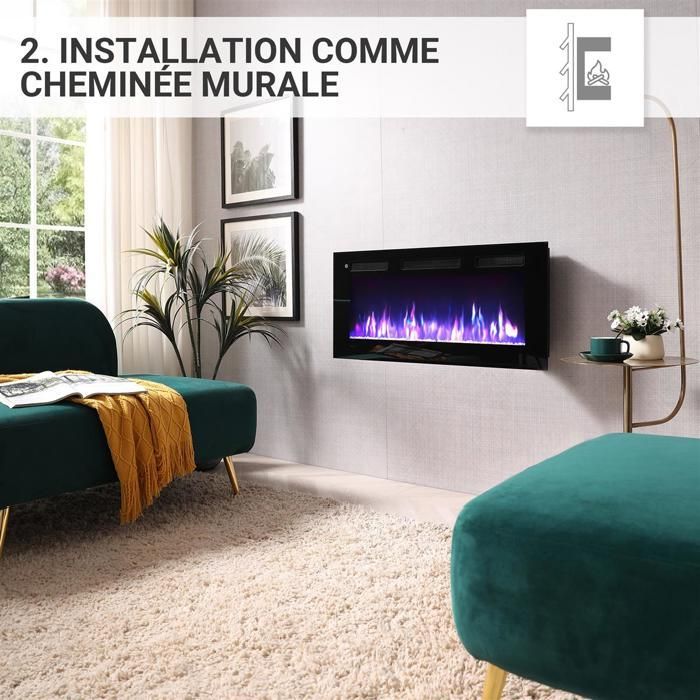 Cheminée électrique BALDERIA Leif 36 - 3 en 1 - noir