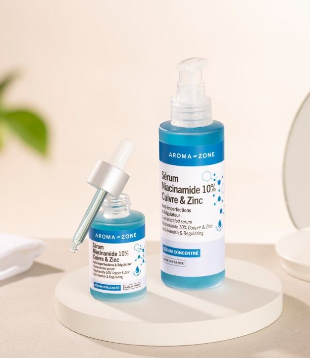 Niacinamid 10 % koncentrerat serum, koppar och zink 100 ml • Glasflaska