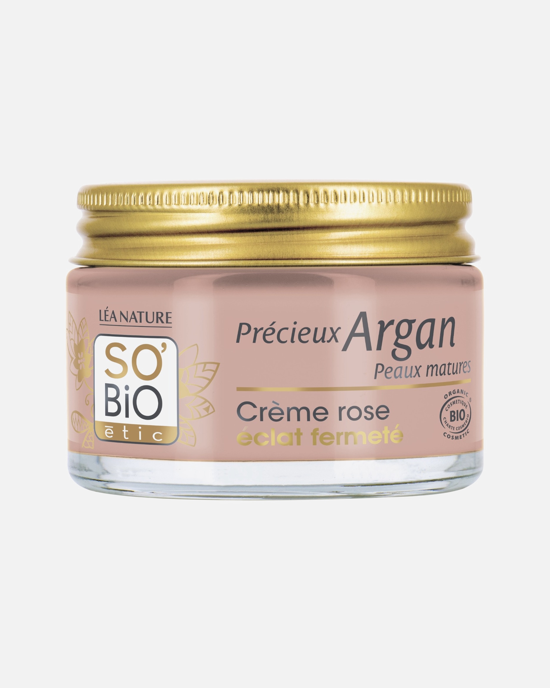 SO BiO étic Crème rose éclat fermeté jour, Précieux Argan Peaux Matures