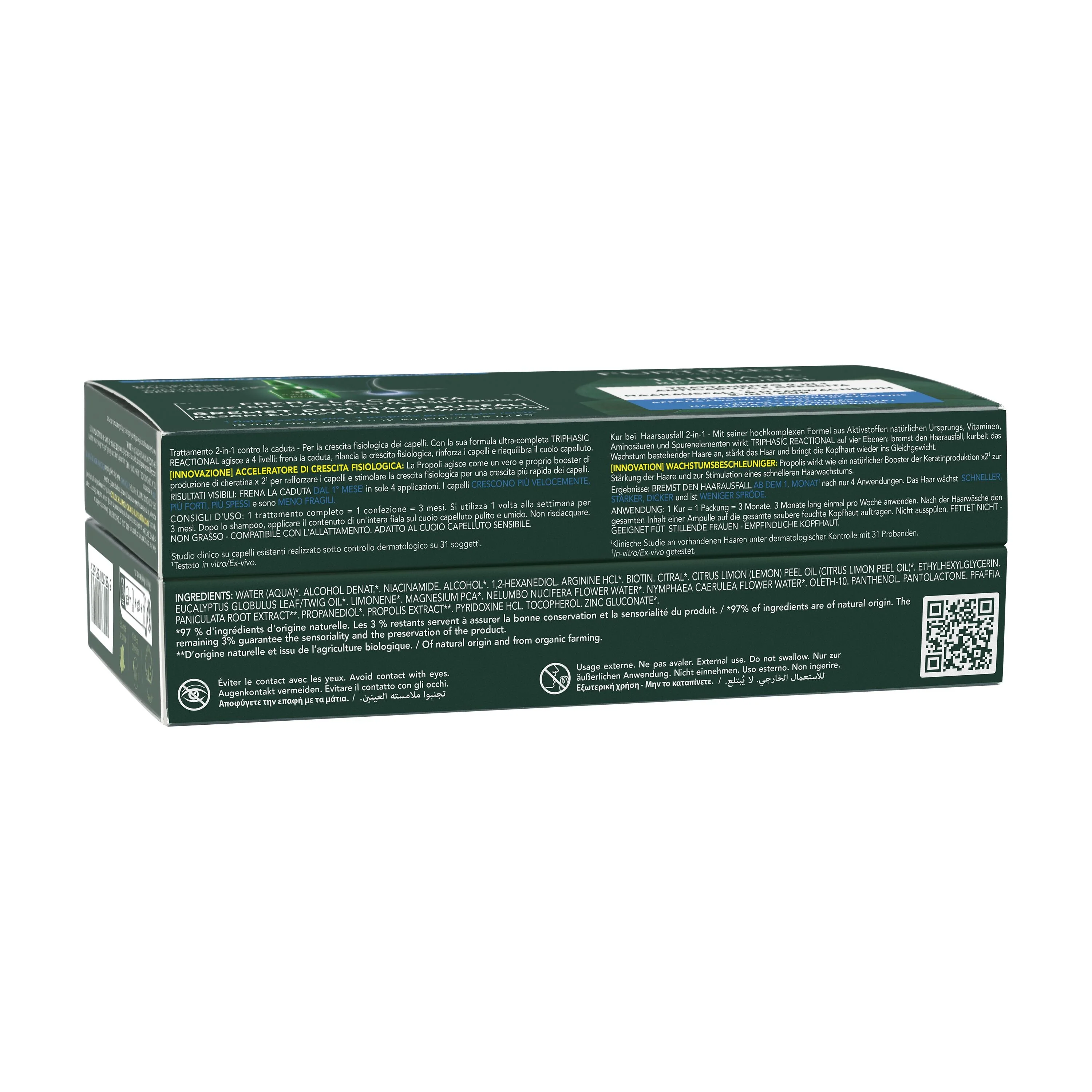 Triphasic Triphasic reactional - Trattamento 2-in-1 Anticaduta & Crescita - Caduta Reazionale - Trattamento Anticaduta Capelli