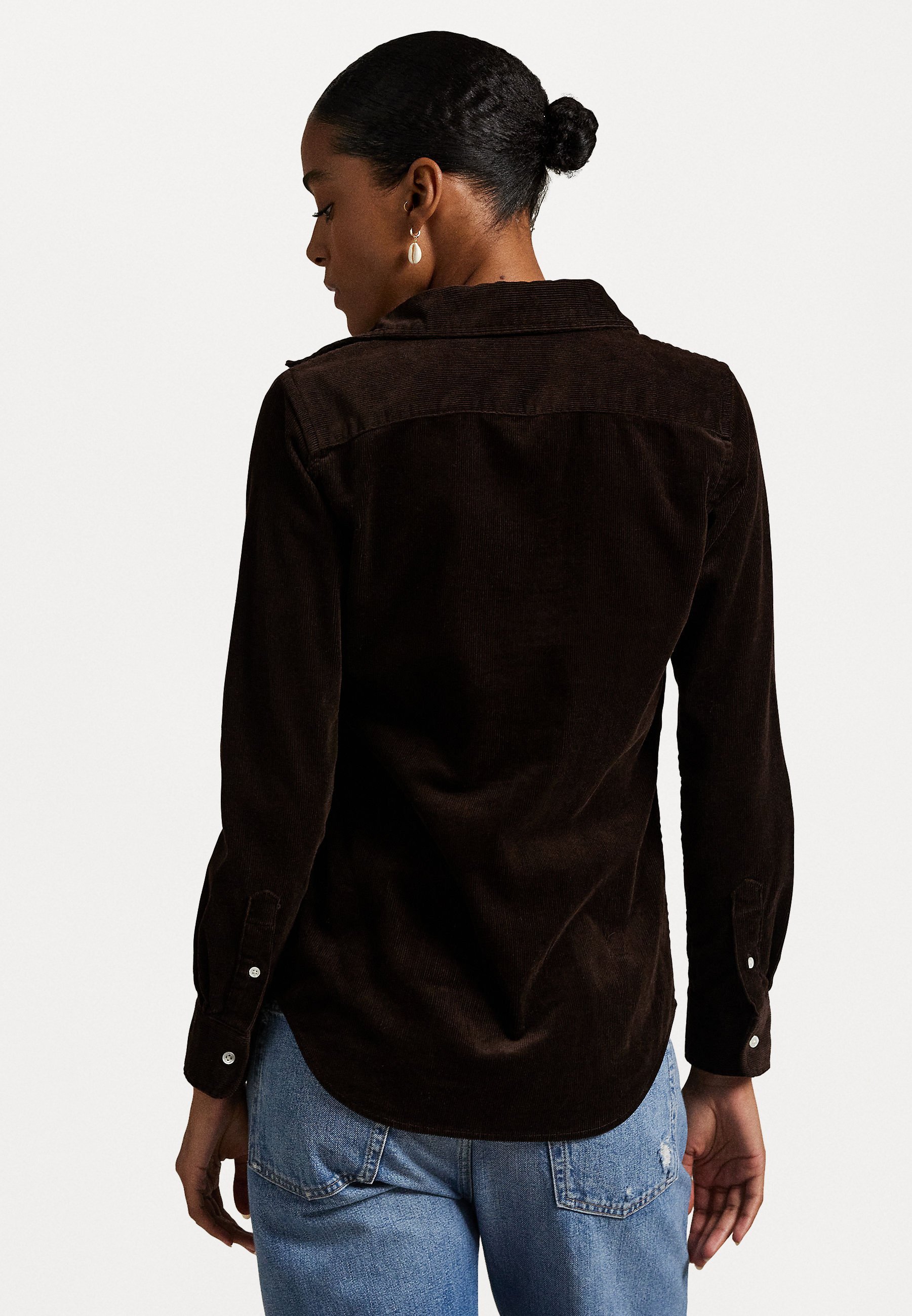 Polo Ralph Lauren STRETCH SLIM FIT OVERHEMD VAN KATOENEN CORDUROY - Blouse met knoopsluiting - donker beukenhout