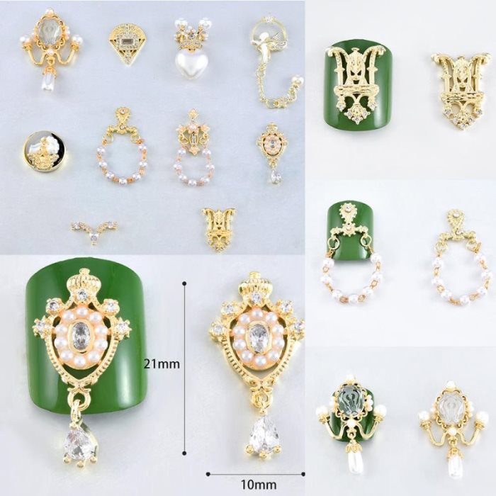 Nouveauté 2020 : Décoration d'ongles 3D en métal, perles, zircon et alliage, style rétro luxueux, accessoires de luxe à faire soi-même (1 pièce), livraison directe.