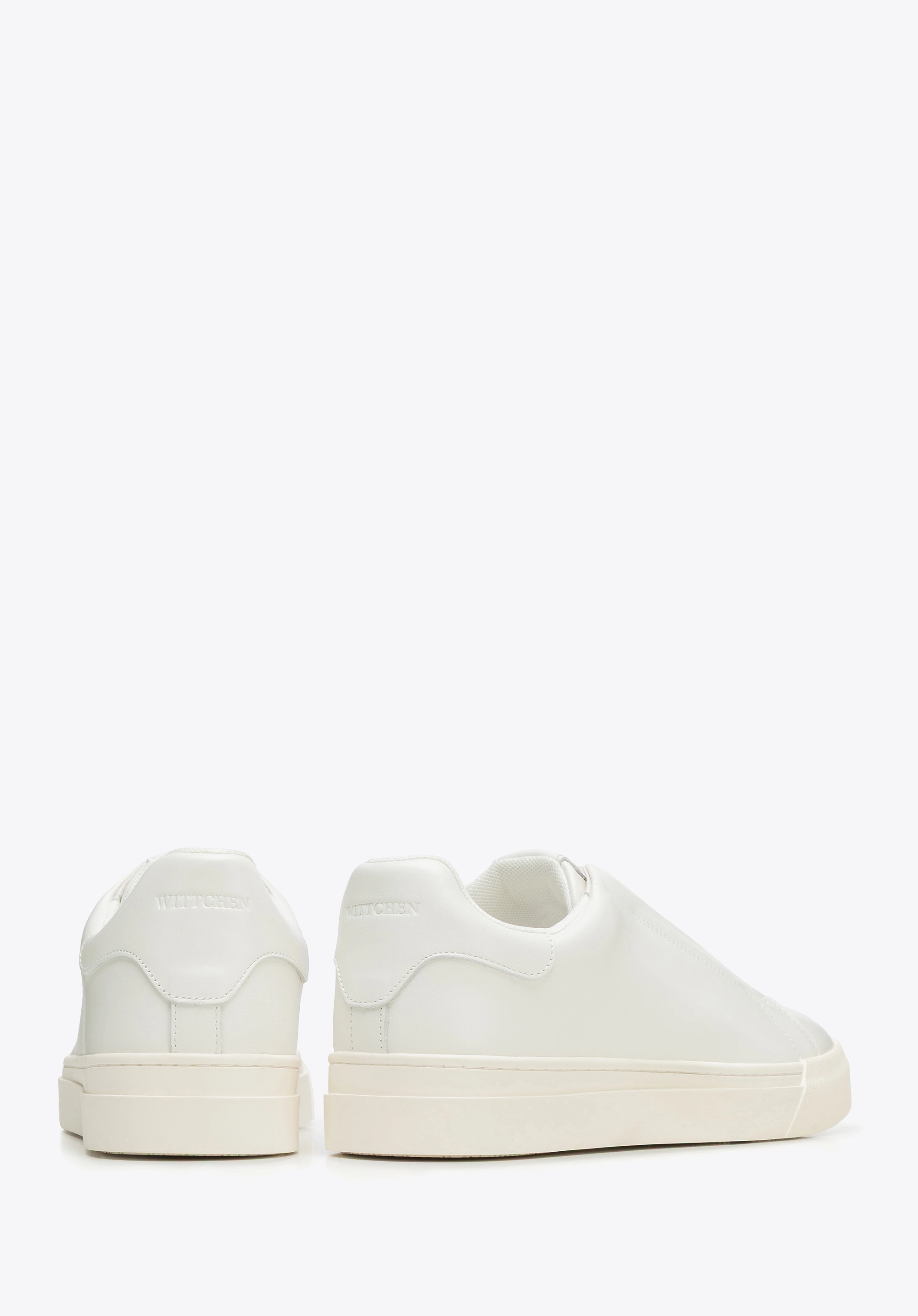 Męskie sneakersy ze skóry naturalnej wsuwane złamana biel
