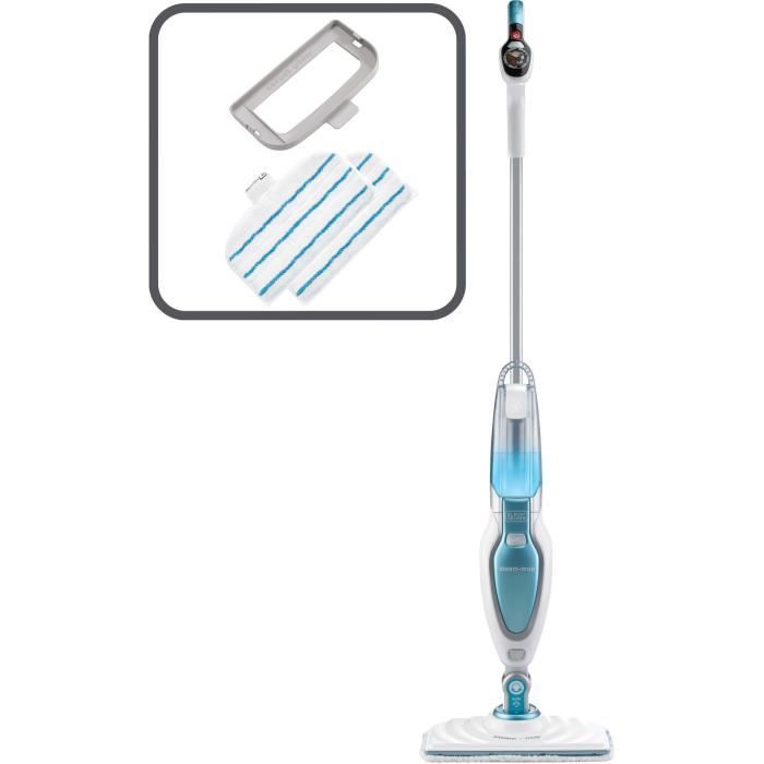 BLACK+DECKER - FSM16CD-QS - Scopa a vapore 3 in 1 da 1600 W - 2 panni in microfibra + 1 accessorio per tappeti inclusi - Cavo da 6 m
