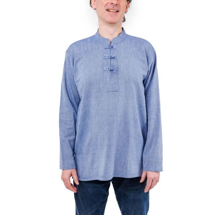 Fantazia - Camicia da uomo - Camicia da uomo con colletto alla coreana Célestin