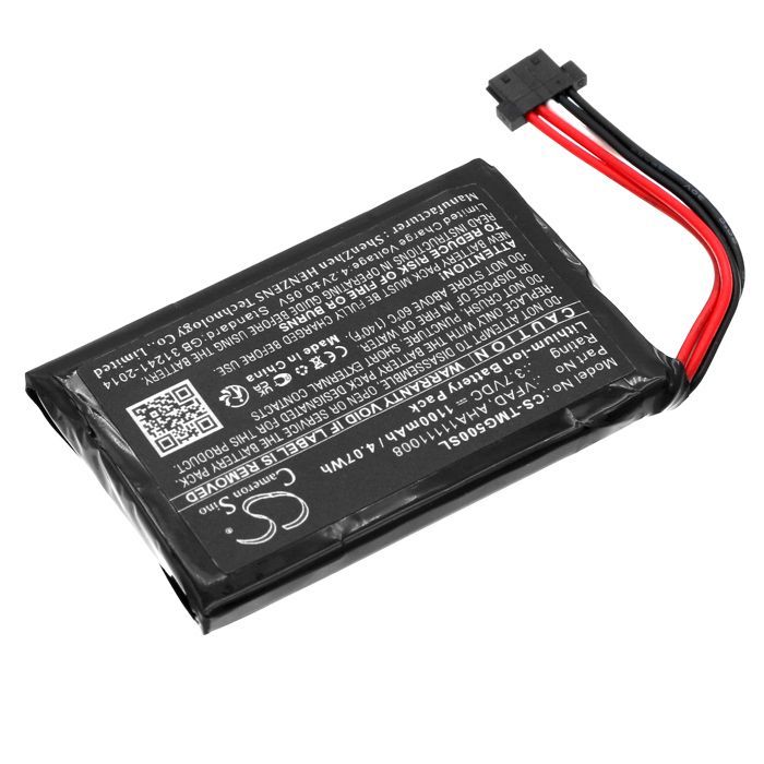 Bateria TECHTEK CS-TMG500SL compatível com [TomTom] 4FL50, 4FL60, Go 5000, Go 5100, Go 5200, Go 6000, Go 6100, Go 6200, Pro 5250