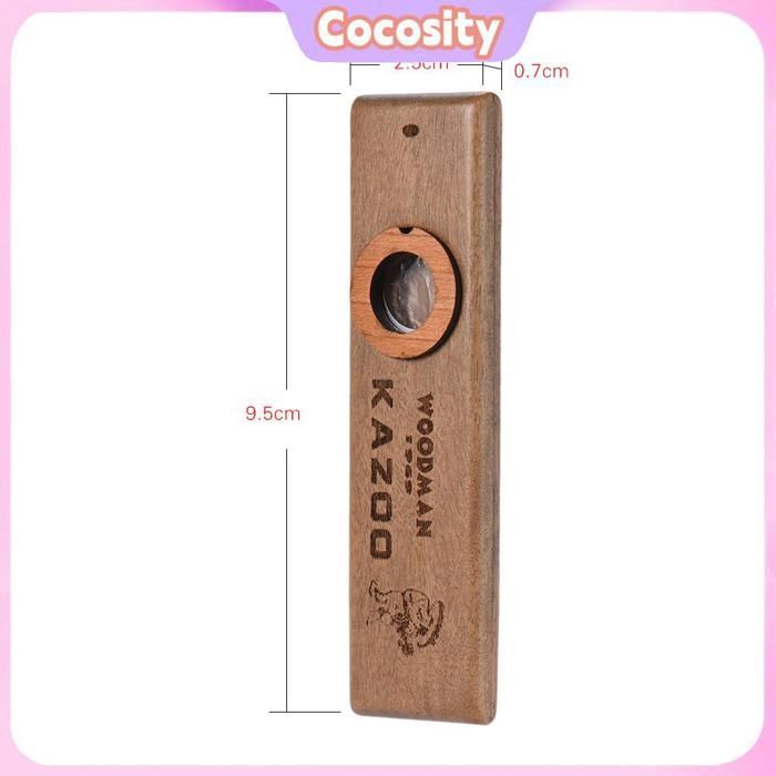 Armónica de madera Cocosity Kazoo, kazoo de madera hecho a mano con caja de almacenamiento, música de armónica, color madera
