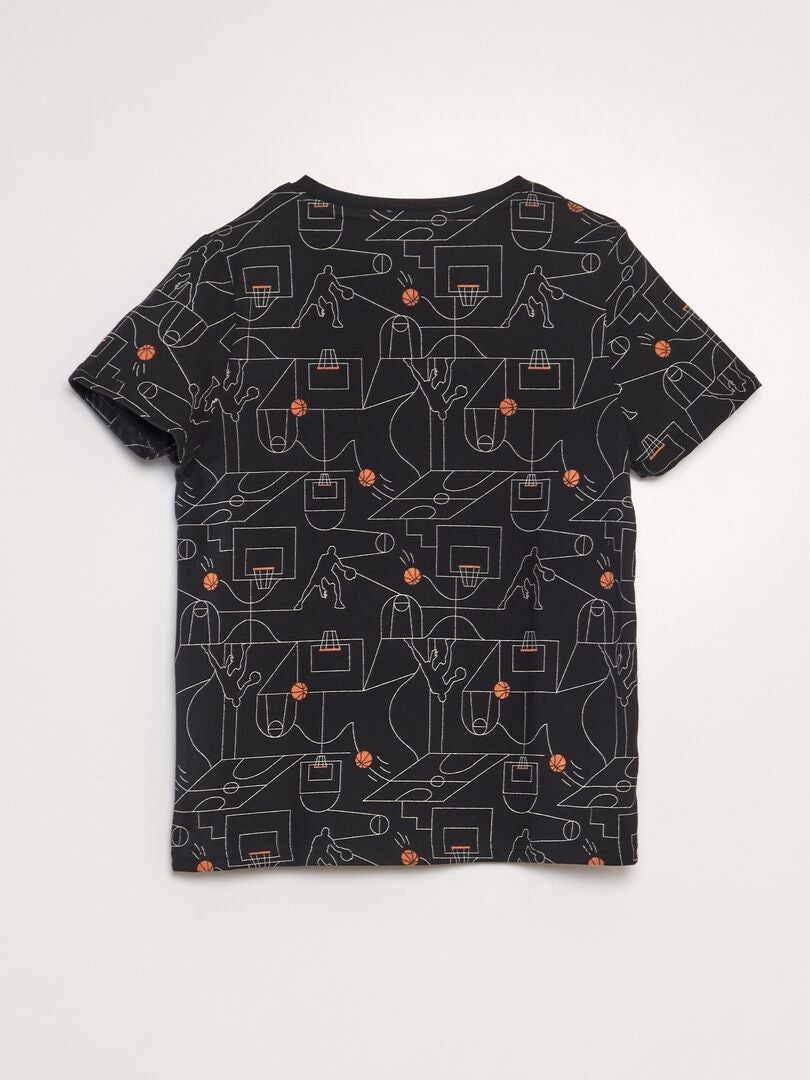 Bedrukt T-shirt - ZWART