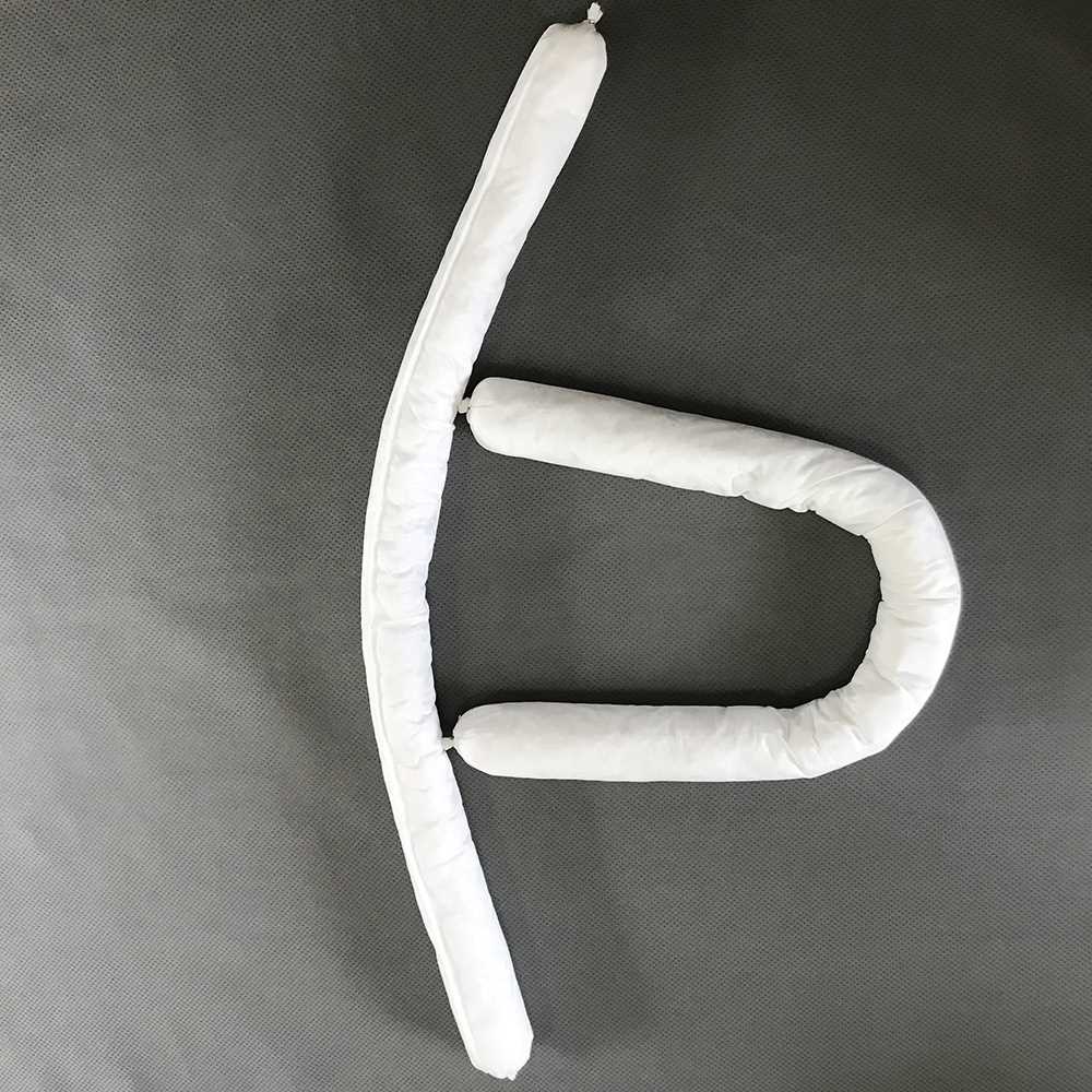 Almohadilla 100% PP, material de filtro de polvo blanco, almohada de algodón, fluido de perforación, calcetín súper absorbente industrial