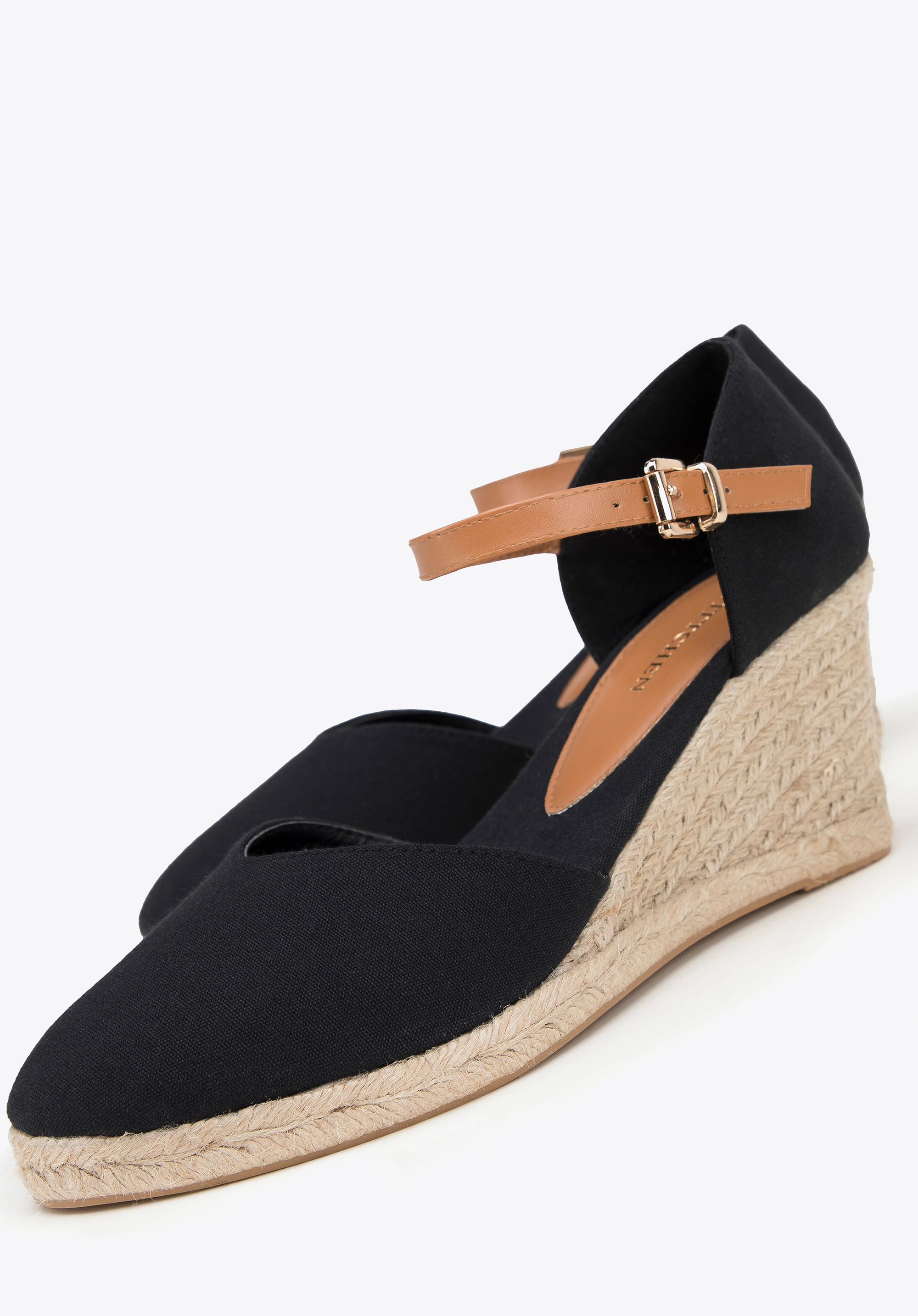 Damskie espadryle z zapięciem na pasek czarne