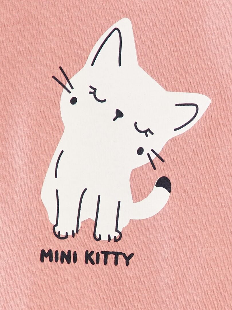 Bedrukt T-shirt met lange mouwen - Antiekroze