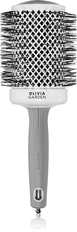Kartáč na vlasy Olivia Garden Expert Shine Wavy Bristles White&Grey