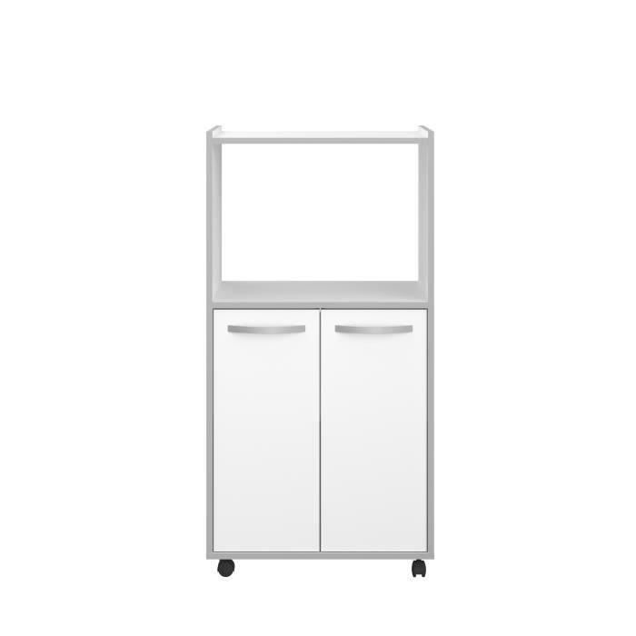 Carrello da cucina OSLO, lunghezza 60 cm, bianco.