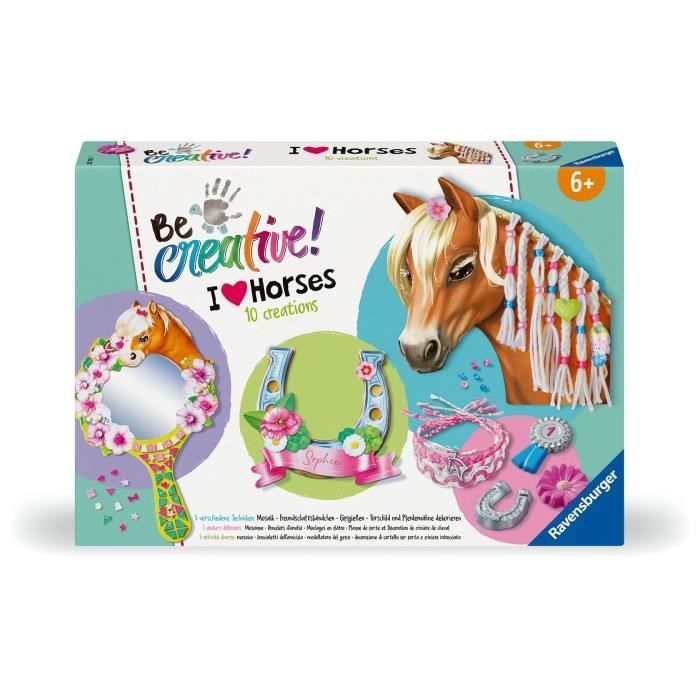 Ravensburger-Be Creative Cheval–kit Multi-activités Horses–10 créations–Activité détente et créative–Dès 7 ans–238751