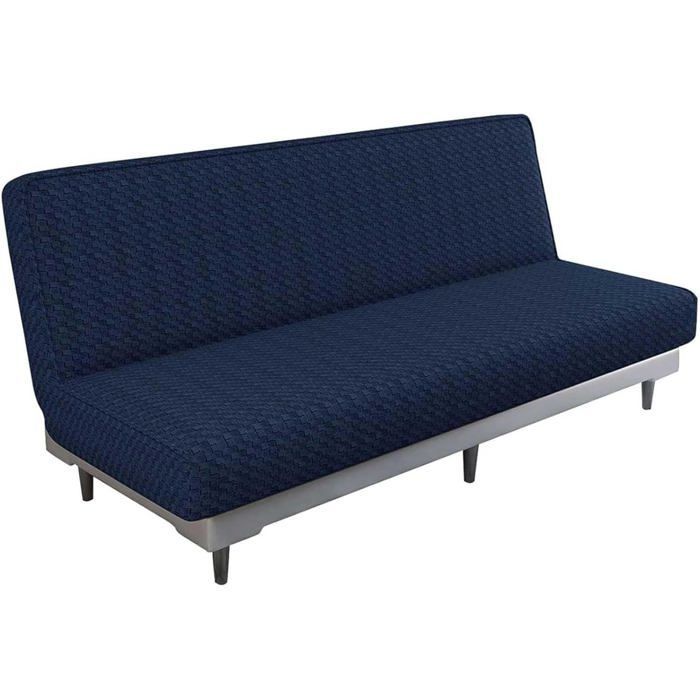 Funda de futón de jacquard suave, elástica y sin brazos, con parte inferior elástica gruesa, para sofás cama, lavable.
