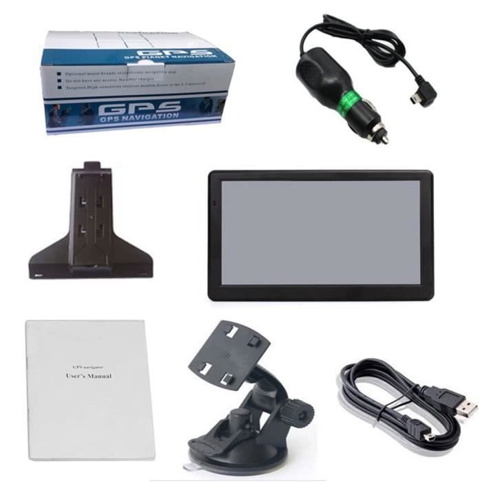 GPS para coche BIQIQI de 5 pulgadas - Navegación con pantalla HD - 47 mapas europeos - Negro