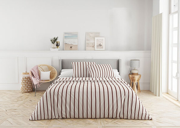 Percale bed linen, stripes