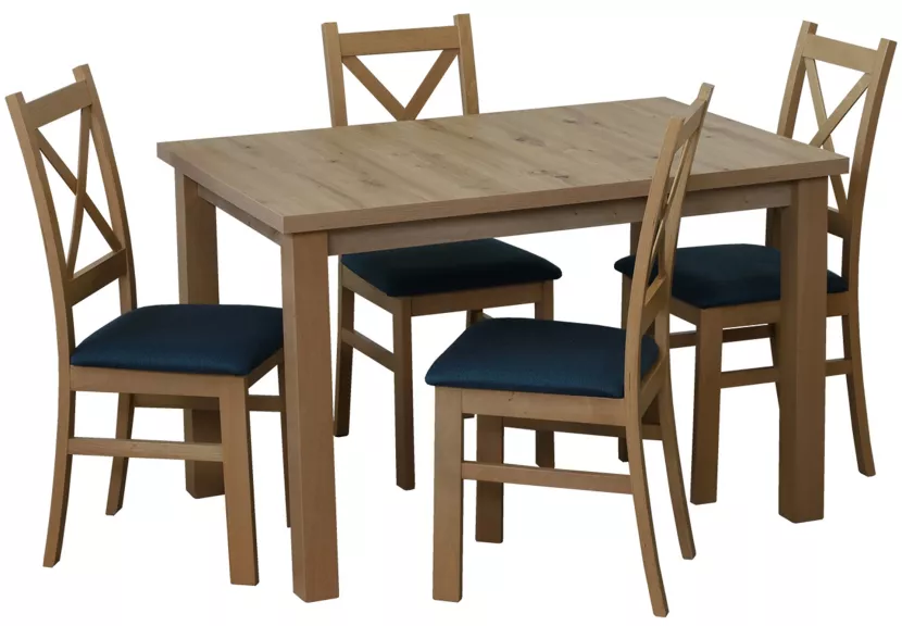 Zestaw stół 120x80 z 4 krzesłami M014-4 Dąb Artisan