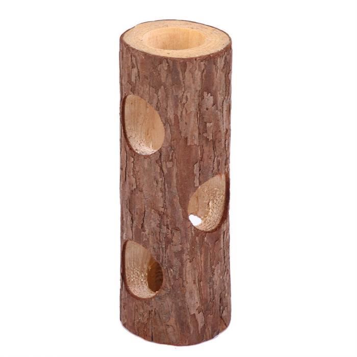Juguete para masticar - TBEST - Túnel de madera - No tóxico - Para conejos y roedores - Talla S