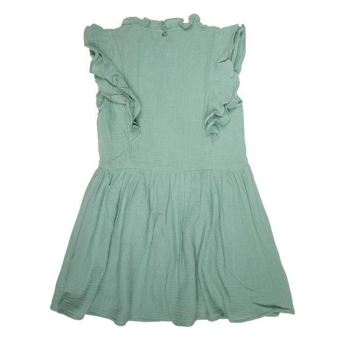 Mintgrünes Kleid mit Rüschen und Knöpfen vorne, Kindergröße DEELUXE 74