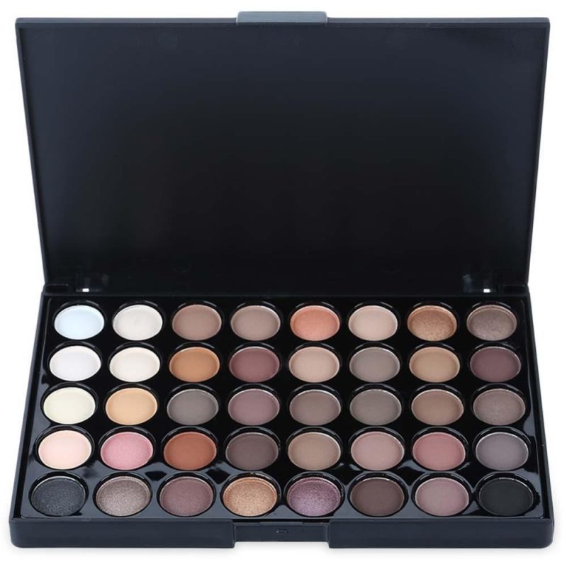 Paleta de sombras de ojos mate de 40 colores, sombras de ojos con brillo, resistente al agua, paleta de maquillaje de larga duración, brillo, moda, belleza de ojos para mujer.