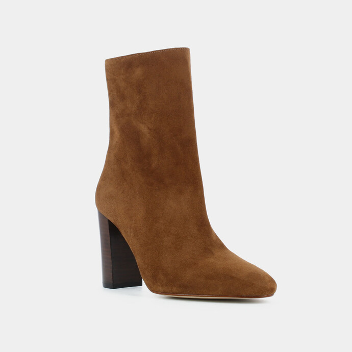 Bottines à talons  en velours marron