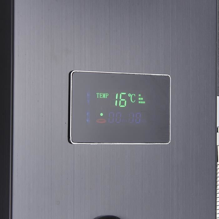 Columna de ducha de hidromasaje JULLYBATHEVY - Chorro de masaje SPA - Luz LED - Panel de ducha de 6 funciones - NEGRO