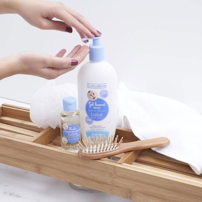 Gentle Cleansing Gel - EVOLUDERM - Baby - 96% Natural Ingredients - 500ml - Vegan