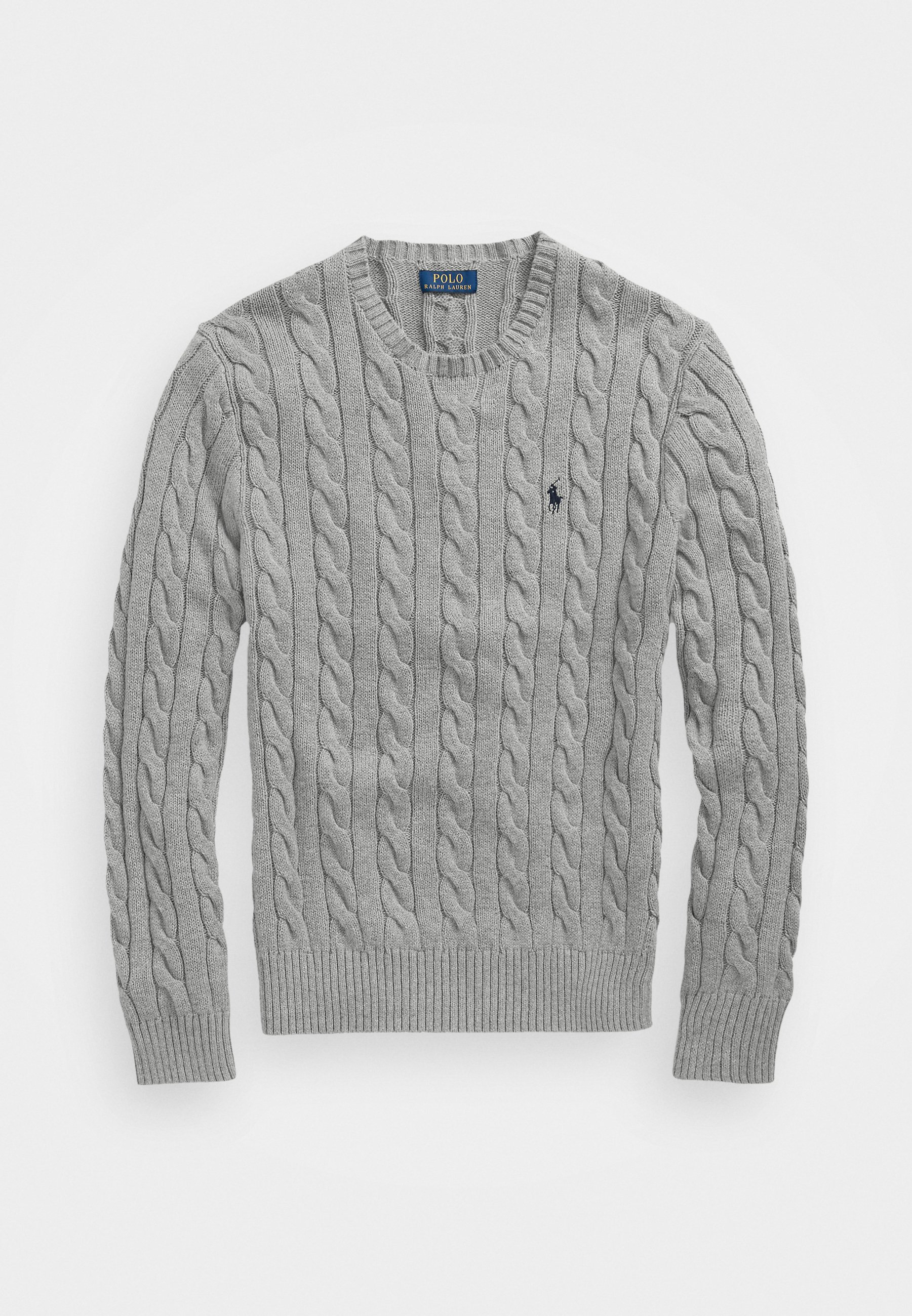 Polo Ralph Lauren kabelgebreide katoenen trui - Trui - lichtgrijs gemêleerd
