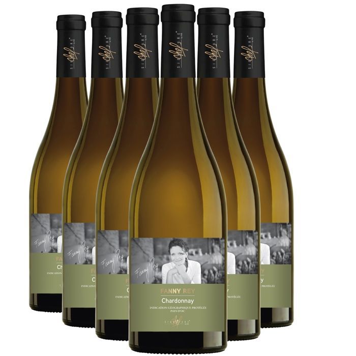 Signature Chef Pays d'Oc FANNY REY Chardonnay 2023 - Vino Blanco de Languedoc-Rosellón (6x75cl) HVE