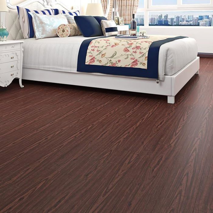 16 baldosas adhesivas de PVC para suelo, acabado madera de caoba, 90x15cm, suelo de parquet, suelo adhesivo para baño, escaleras, rollo de suelo de linóleo, 16 baldosas de PVC para suelo