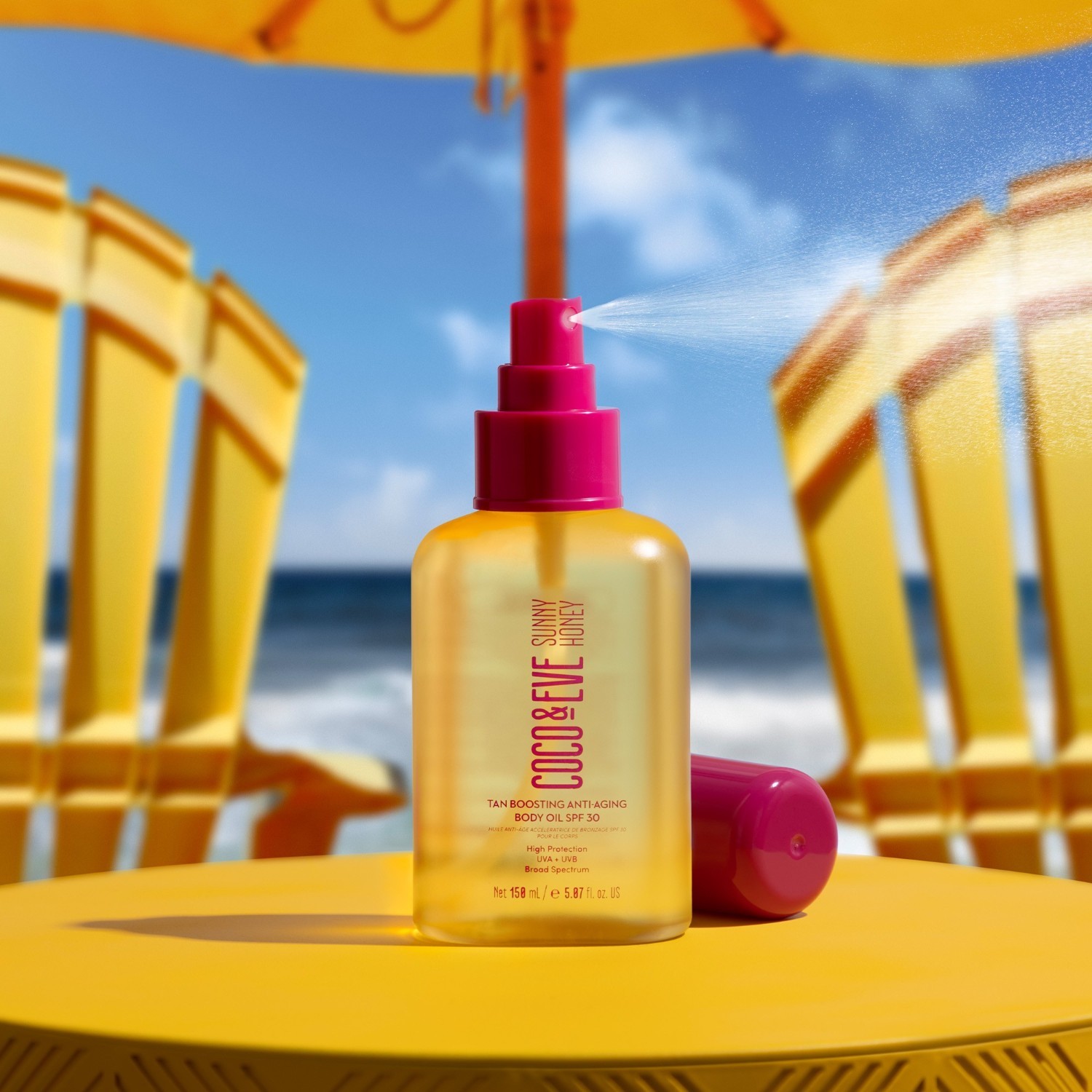 Coco & Eve Sunny Honey sprej za sunčanje, ulje za tijelo protiv starenja za poboljšanje tena SPF 30 – 150 ml