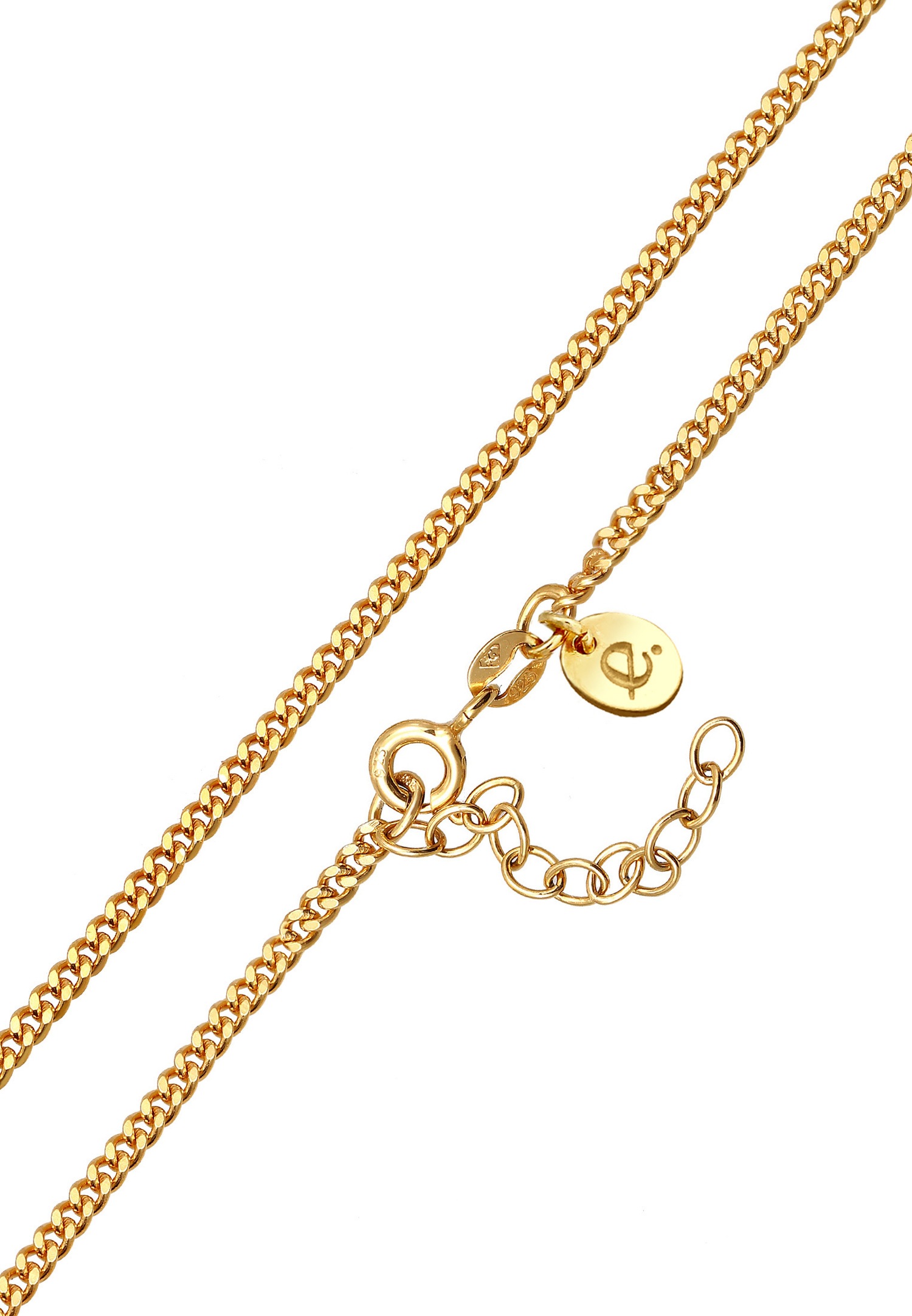 Elli PREMIUM Pendentif pour dames en pierre cabochon ovale classique avec citrine en argent sterling 925 plaqué or