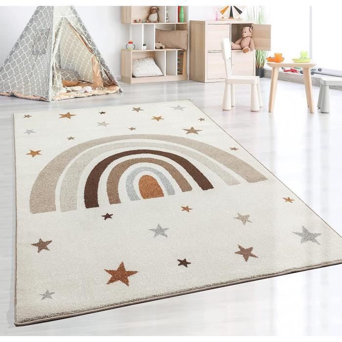 Alfombra infantil - The Carpet SOUND - Arcoíris crema - 120x170 cm - Moderna y suave