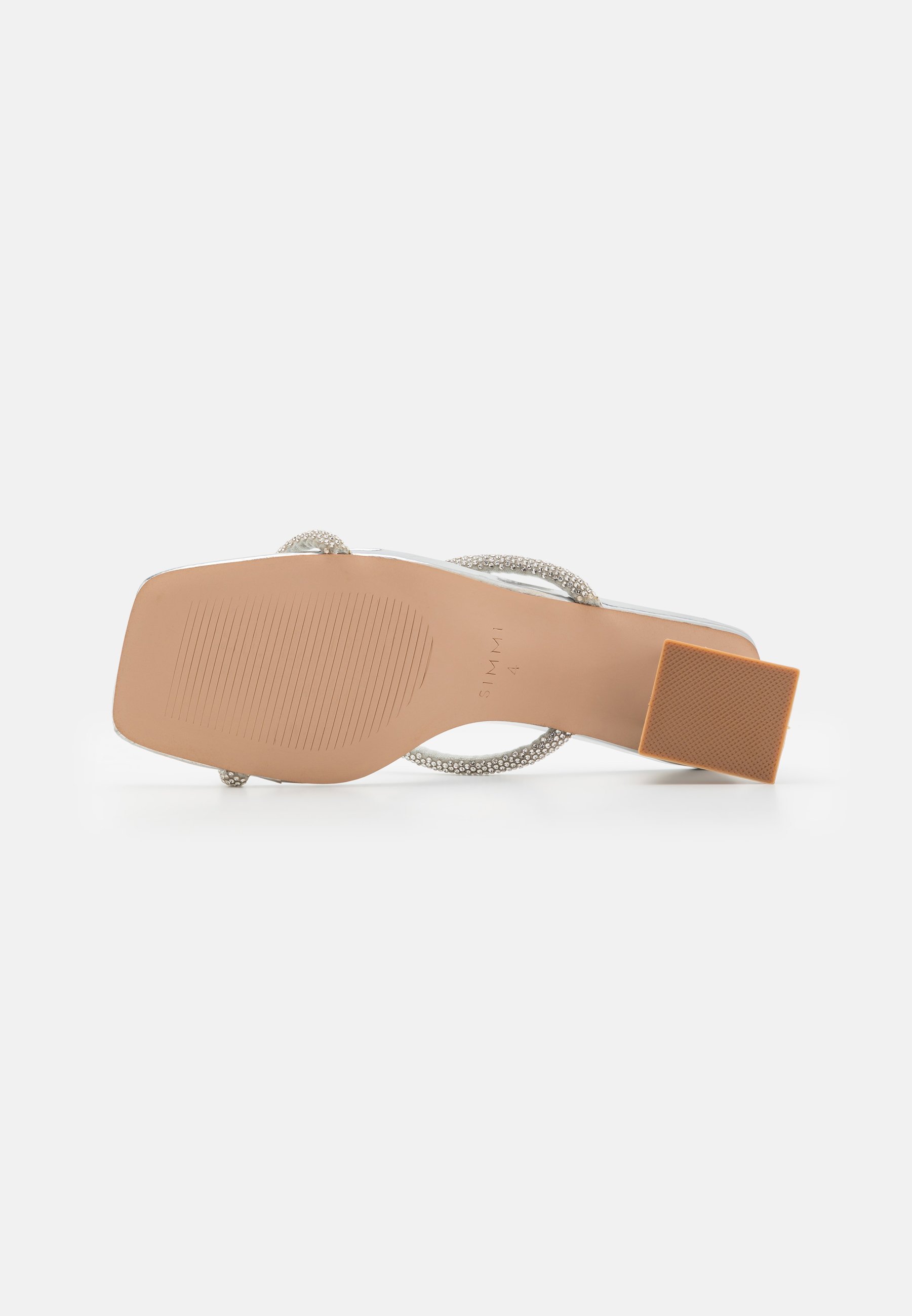 Simmi London PIXXIE - Slippers med hæl - sølvfarget speil