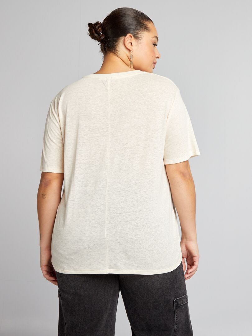 Camiseta de linho macio - BRANCA